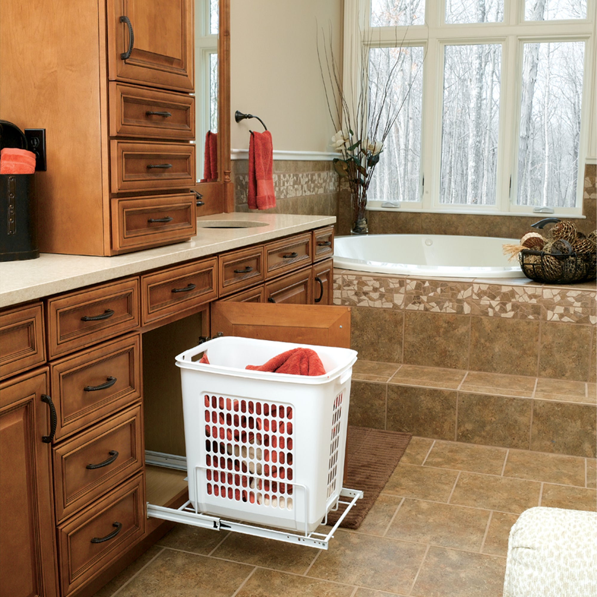 Rev-A-Shelf HPRV-15020 S Large 20-Inch Pullout Polymer Clothes Hamper (Used)