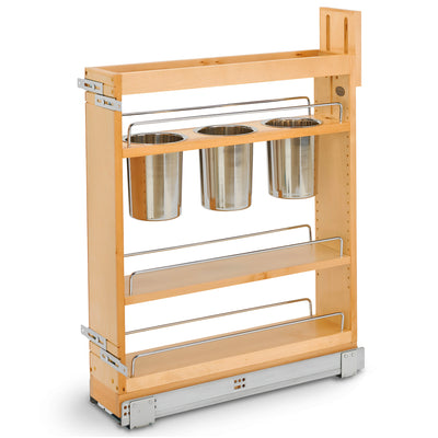 Rev-A-Shelf 448UT 5" Base Cabinet Pullout Organizer w/ Utensil Holder (Open Box)