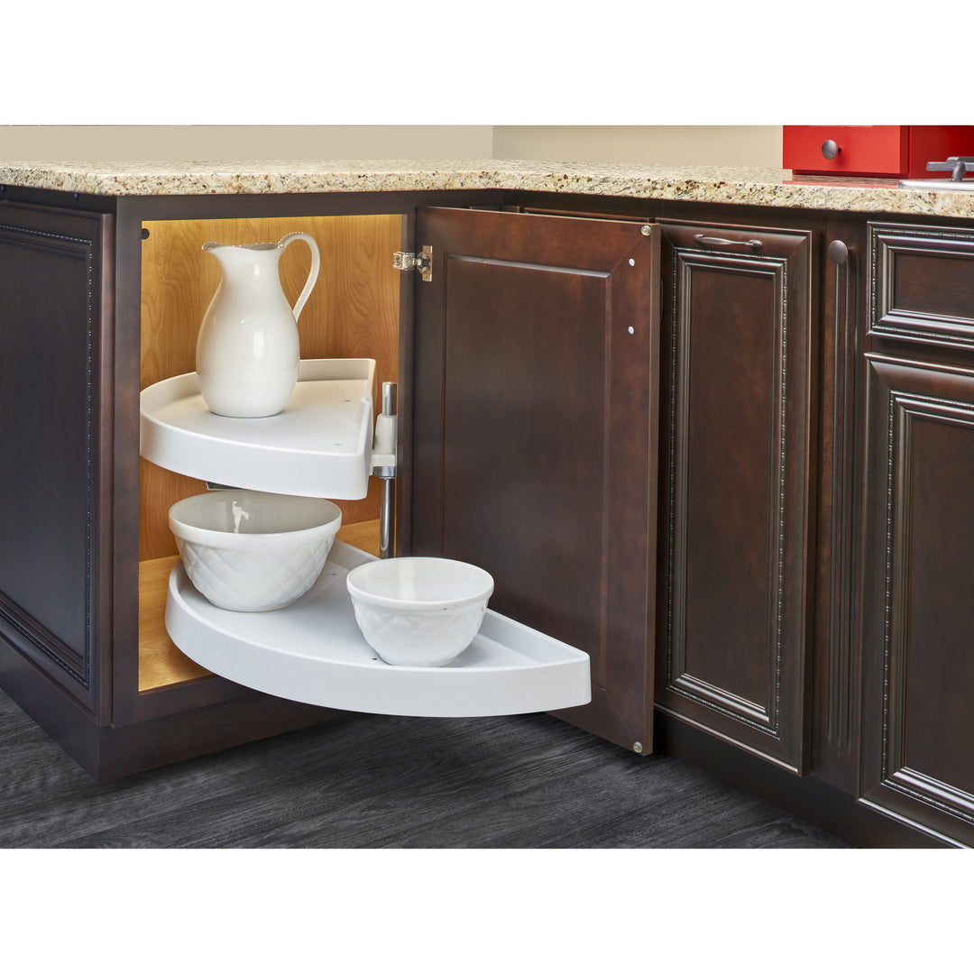 Rev-A-Shelf 31" Lazy Susan Half-Moon Polymer Two-Tier Blind Cabinet 6882-31-11-570