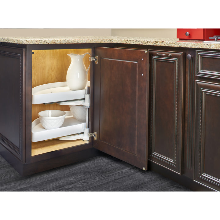 Rev-A-Shelf 31" Lazy Susan Half-Moon Polymer Two-Tier Blind Cabinet 6882-31-11-570