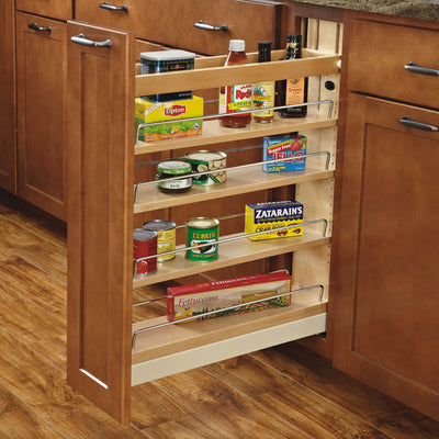 Rev-A-Shelf 5 Inch Pull Out Kitchen Cabinet Organizer Soft-Close, 448-BCBBSC-5C