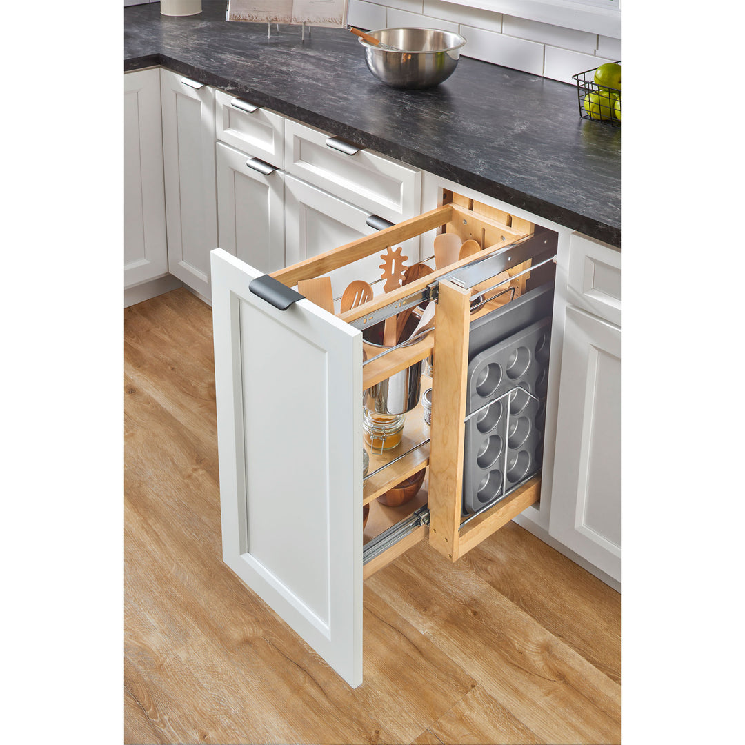 Rev-A-Shelf 8" Pullout Kitchen Cabinet Organizer with Soft-Close, 448UT-BCSC8C