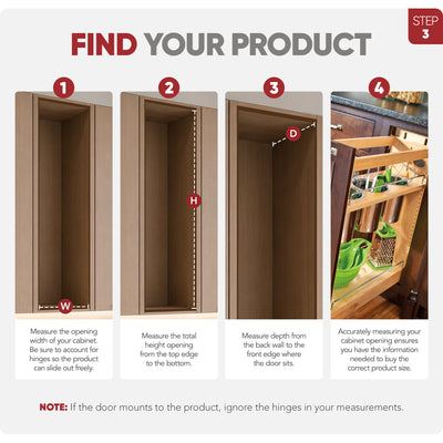 Rev-A-Shelf 8" Pullout Kitchen Cabinet Organizer with Soft-Close, 448UT-BCSC8C