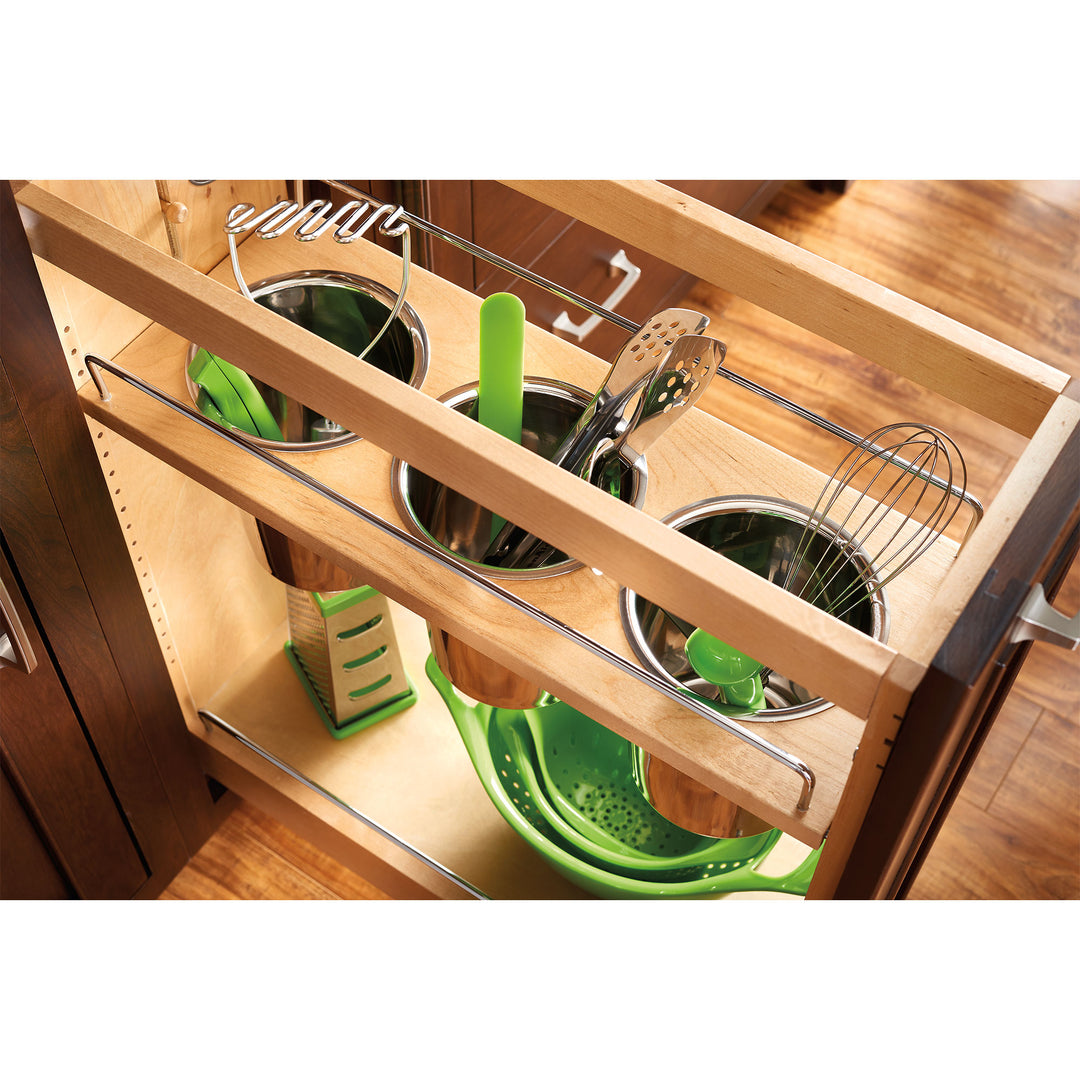 Rev-A-Shelf 8" Pullout Kitchen Cabinet Organizer with Soft-Close, 448UT-BCSC8C