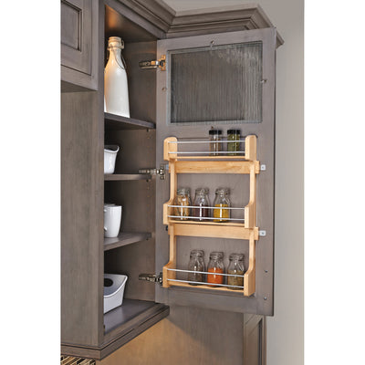Rev-A-Shelf 18" Kitchen Cabinet Door Mounted 3-Shelf Storage Spice Rack, 4SR-18