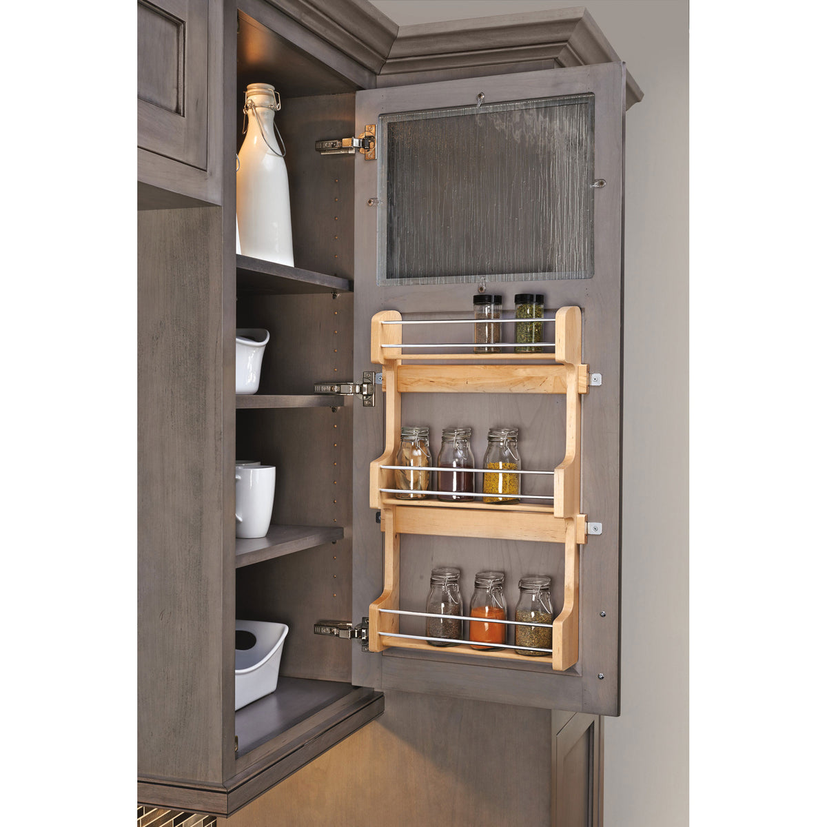 Rev-A-Shelf 4SR-18 18" Cabinet Door Mount Wood 3-Shelf Storage Spice Rack (Used)