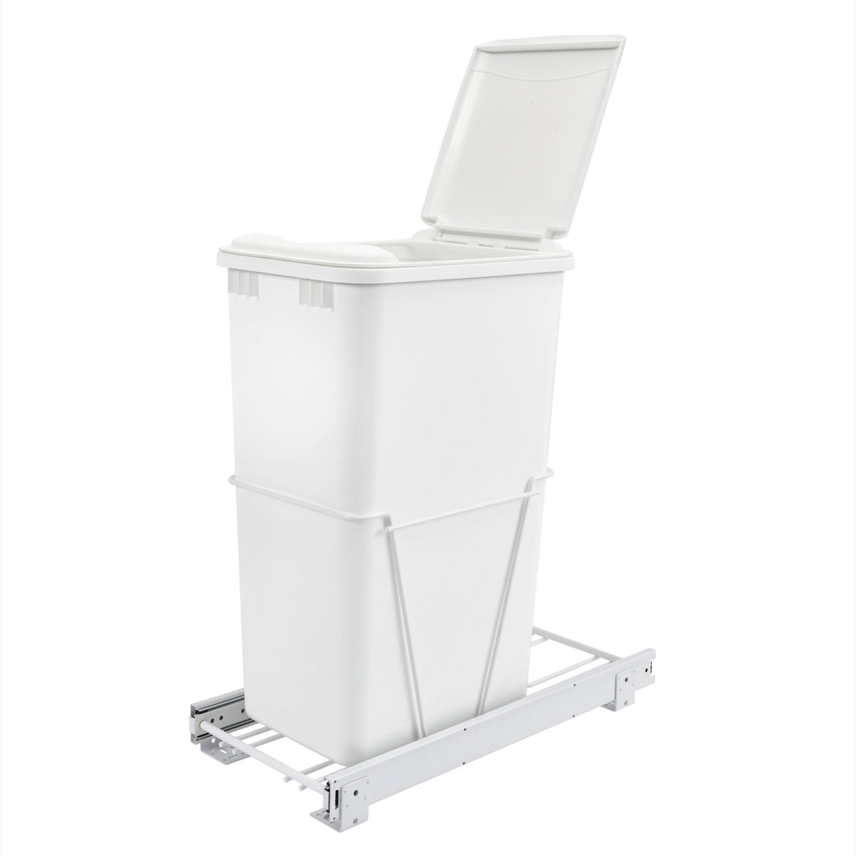 Rev-A-Shelf RV-12PB-50 S 50 Quart Pull-Out Sliding Waste Container w/ Lid, White (For Parts)