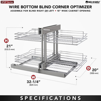 Rev-A-Shelf 5PSP-18SC-CR 18" Blind Corner Organizer w/ Soft Close, Chrome (Used)