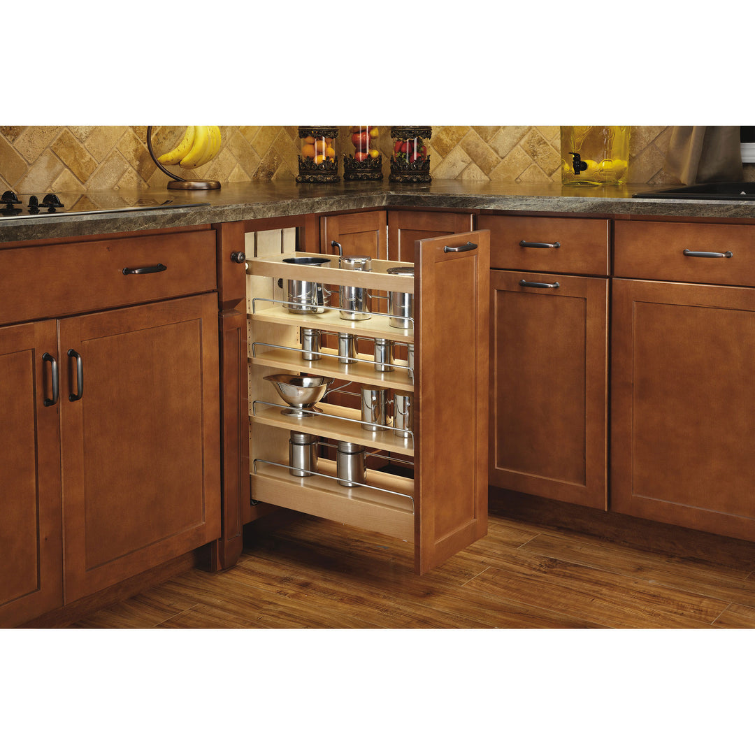 Rev-A-Shelf 8'' Pullout Kitchen Cabinet Organizer Soft-close, 448-BCBBSC-8C