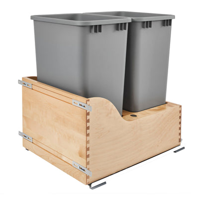 Rev-A-Shelf Dual Pull Out Trash Can 50 Qt w/ Soft-Close Slides, 4WCSC-2150DM-2 - VMInnovations