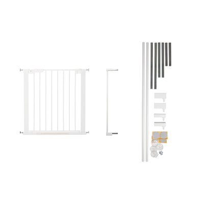 BabyDan Premier 28.9-36.7 Inch Baby Gate & Extend A 2 x 2.6" Gate Kit, White