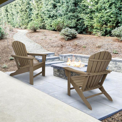 Leisure Classics UV Protected Adirondack Lounge Deck Chair, Taupe (Used) - VMInnovations