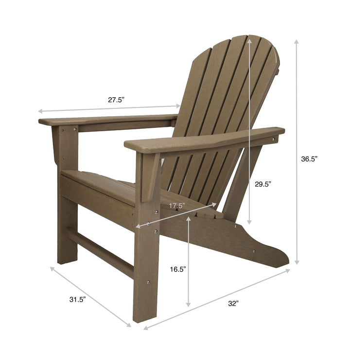 Leisure Classics UV Protected Adirondack Lounge Deck Chair, Taupe (Used)