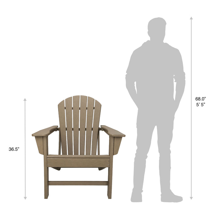 Leisure Classics UV Protected Adirondack Lounge Deck Chair, Taupe (Used) - VMInnovations