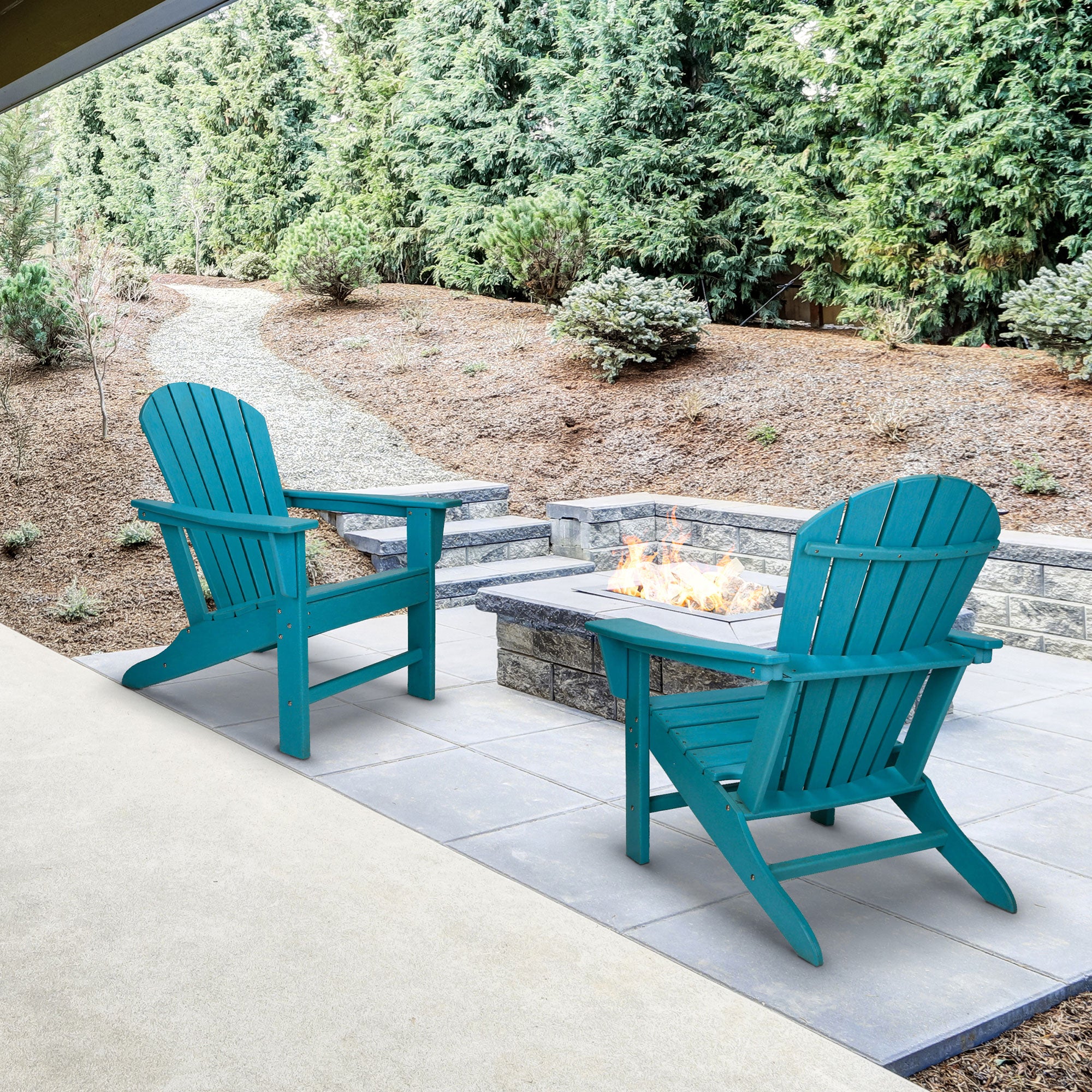 Leisure Classics UV Protected Indoor Outdoor Patio Chair, Turquoise  (3 Pack)