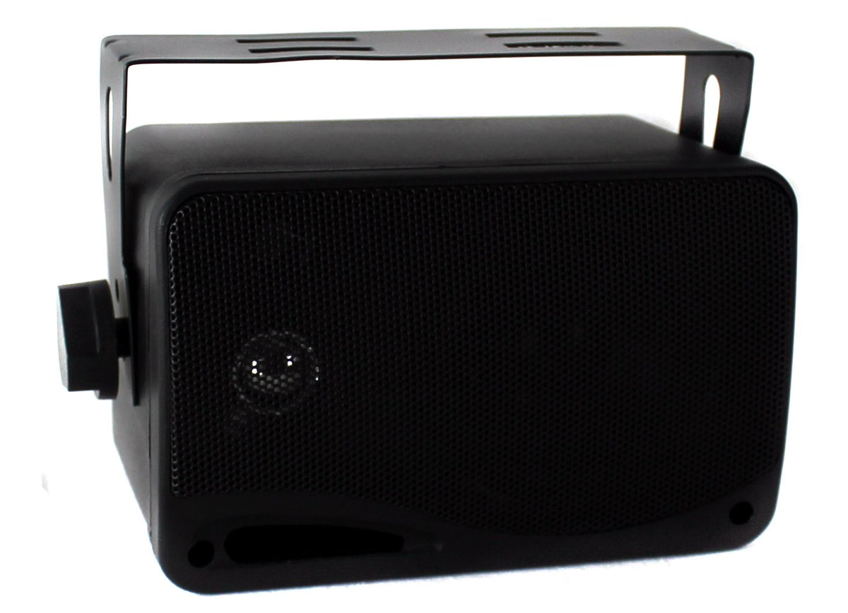 2) Pyle PLMR24B 3.5" 200 Watt 3-Way Weather Proof Mini Box Speaker System Black - VMInnovations
