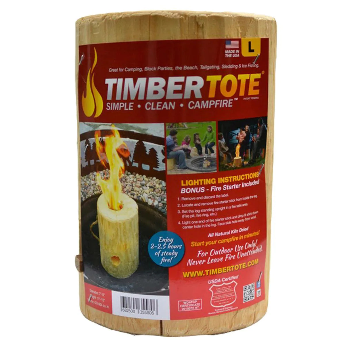 Large 12x8 Inch One Log Campfire Camping Cooking Camp Fire Wood Log (Used)