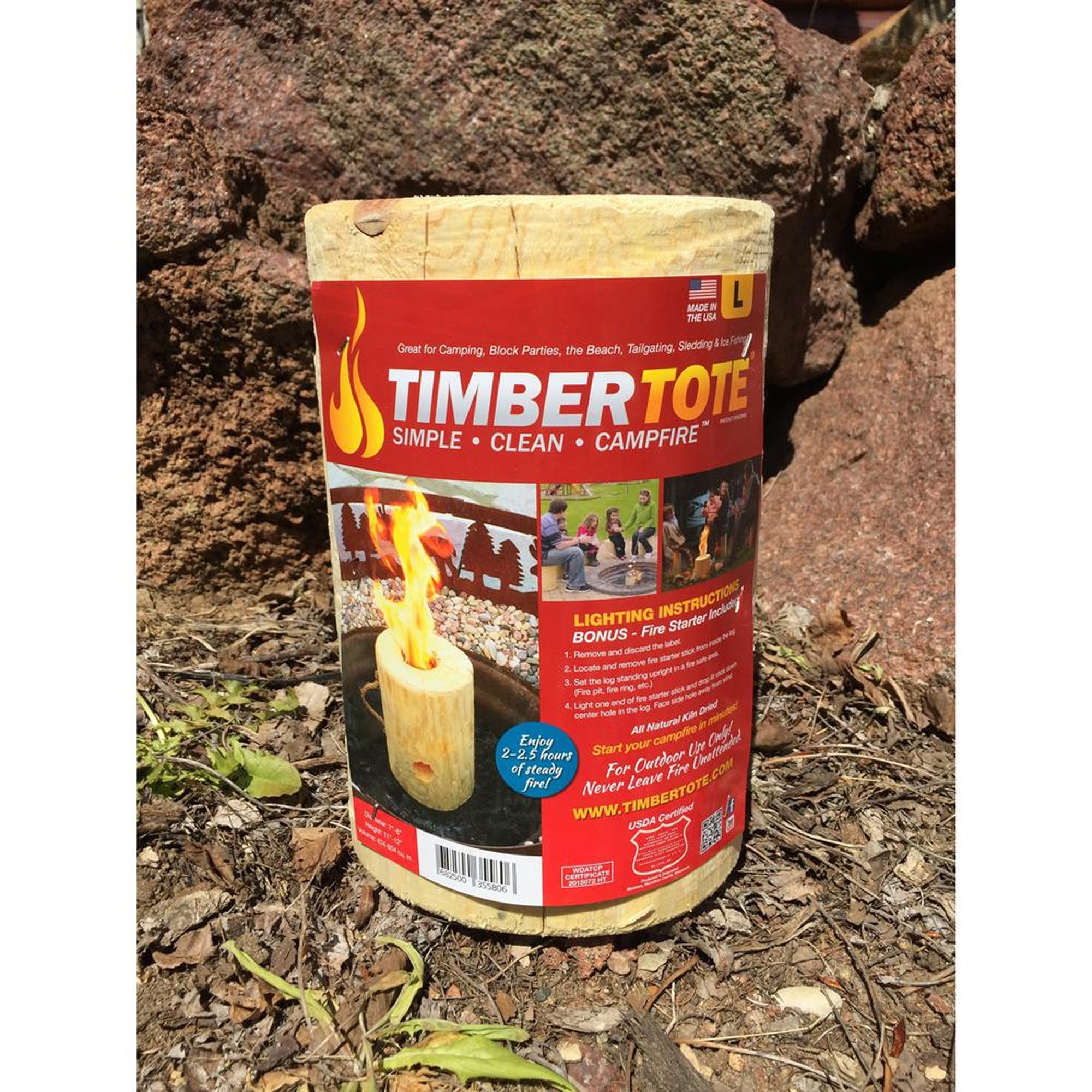 Large 12x8 Inch One Log Campfire Camping Cooking Camp Fire Wood Log (Used)