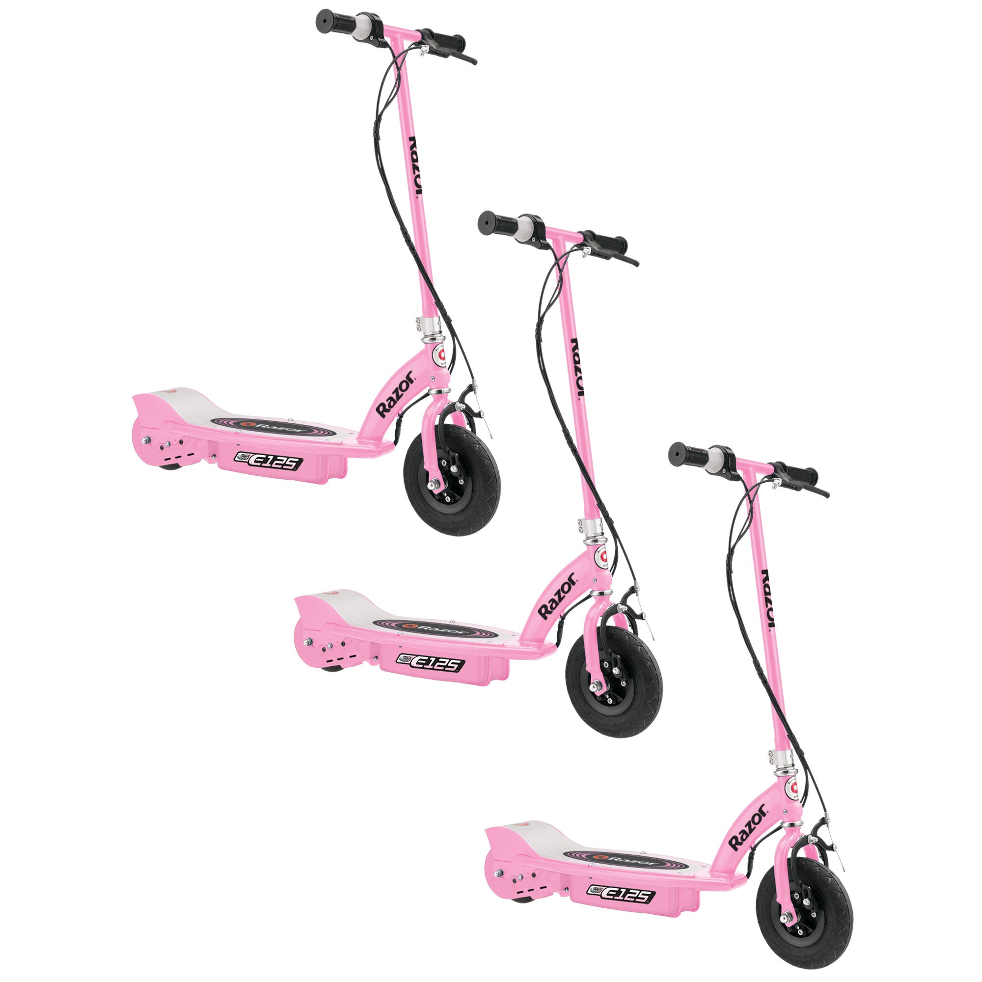 Razor E125 Motorized 24-Volt Rechargeable Girls Electric Scooter, Pink (3 Pack) - VMInnovations