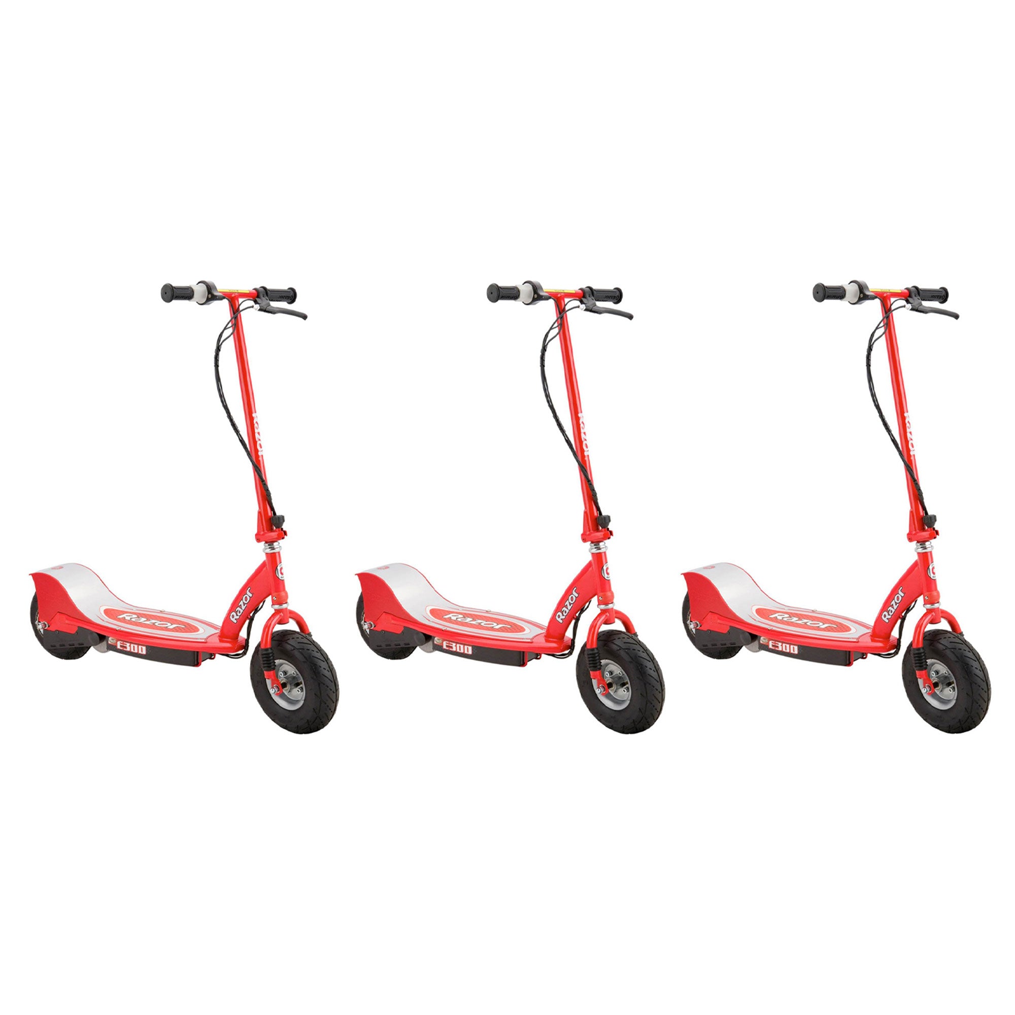 Razor E300 Ride-On High-Torque Motorized Electric Powered Scooter, Red (3 Pack) - VMInnovations