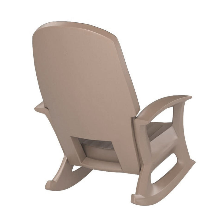 Semco Plastics Rockaway Heavy Duty All-Weather Outdoor Rocking Chair, Taupe