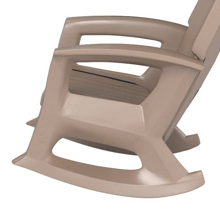 Semco Plastics Rockaway Heavy Duty All-Weather Outdoor Rocking Chair, Taupe