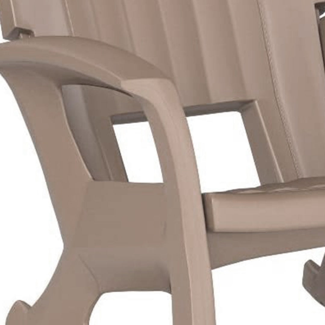 Semco Plastics SEMS Recycled Plastic Patio Rocking Chair, Taupe (Open Box)