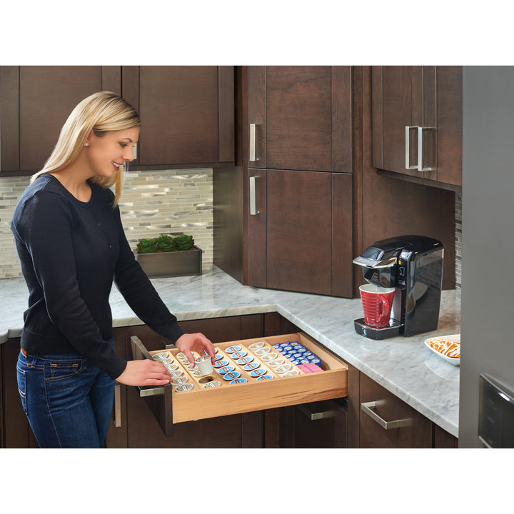 Rev-A-Shelf 22 Inch Custom Wooden Kitchen Drawer Insert for K-Cups, 4CDI-24 - VMInnovations