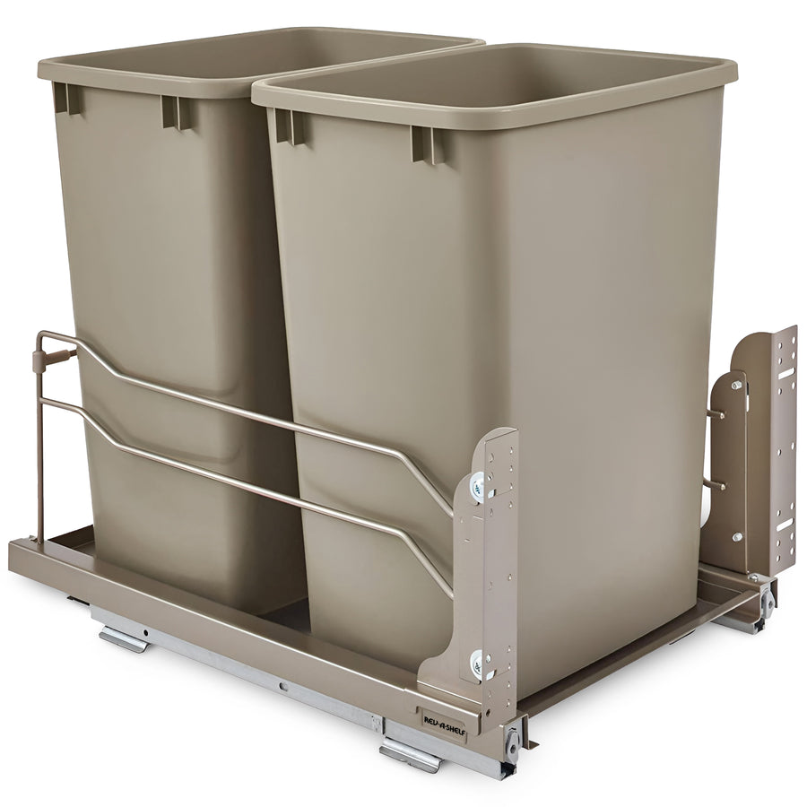 Rev-A-Shelf Double Pullout Trash Cans 35 qt. with Soft-close, 53WC-1835SCDM-212 - VMInnovations