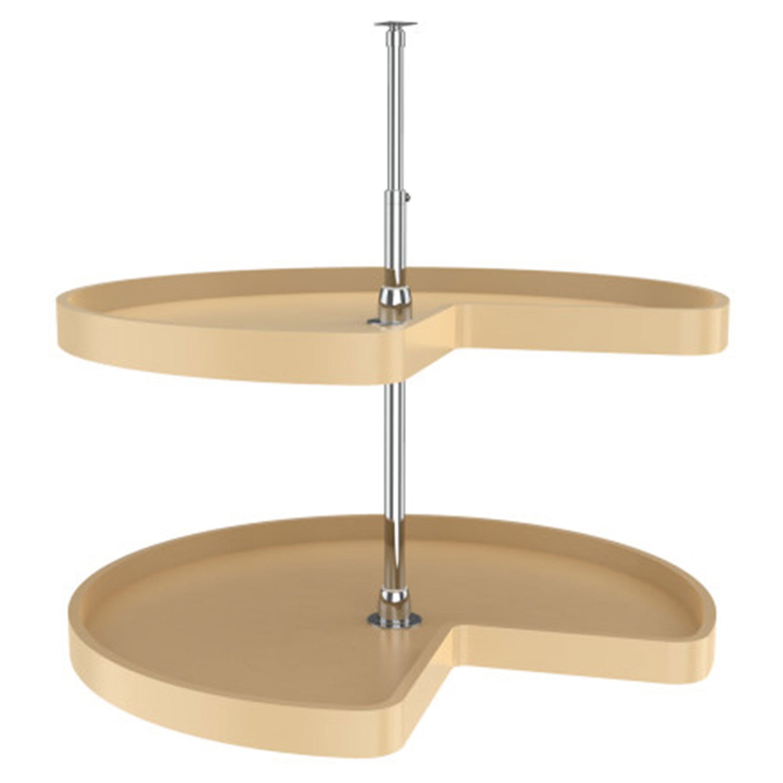 Rev-A-Shelf 6472-32-15-52 32-Inch Polymer Kidney 2-Shelf Lazy Susan, Almond - VMInnovations