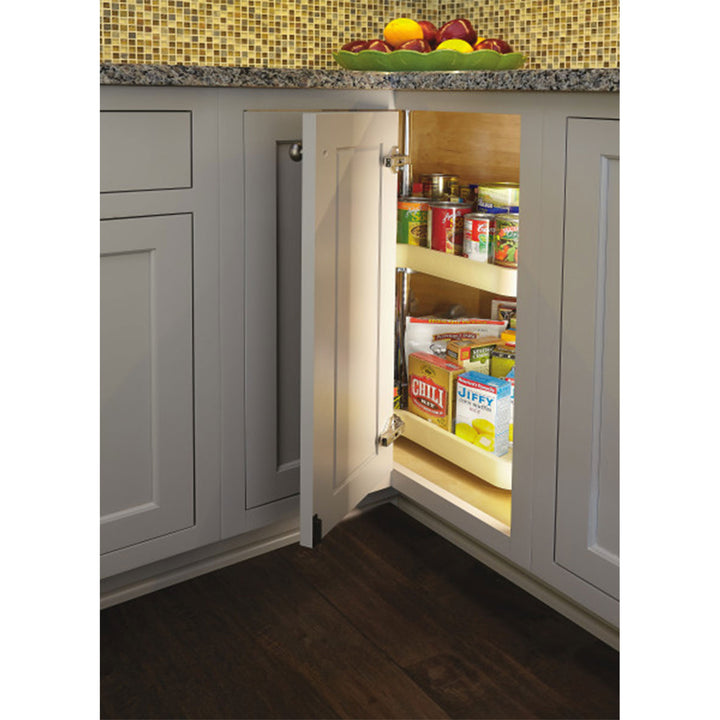 Rev-A-Shelf 6472-32-15-52 32-Inch Polymer Kidney 2-Shelf Lazy Susan, Almond