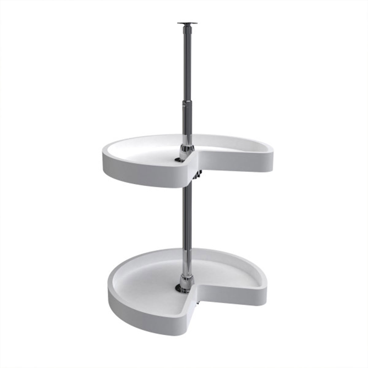 Rev-A-Shelf 18-Inch Polymer 2-Shelf Kidney Lazy Susans, White (Used)