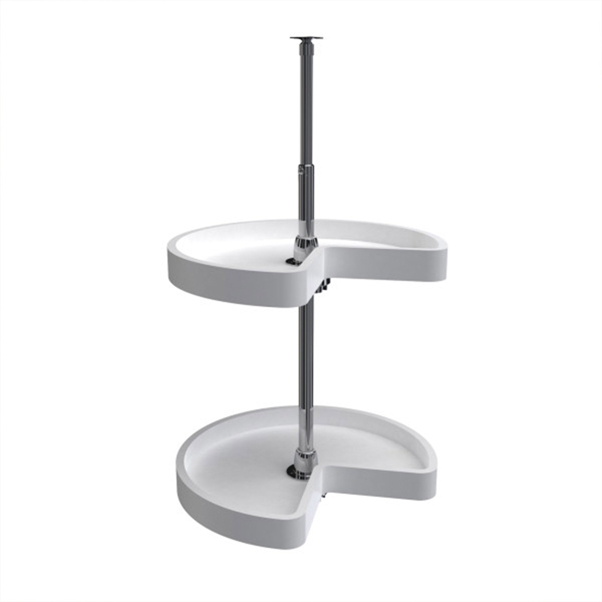 Rev-A-Shelf 18-Inch Polymer 2-Shelf Kidney Lazy Susans, White (Open Box)