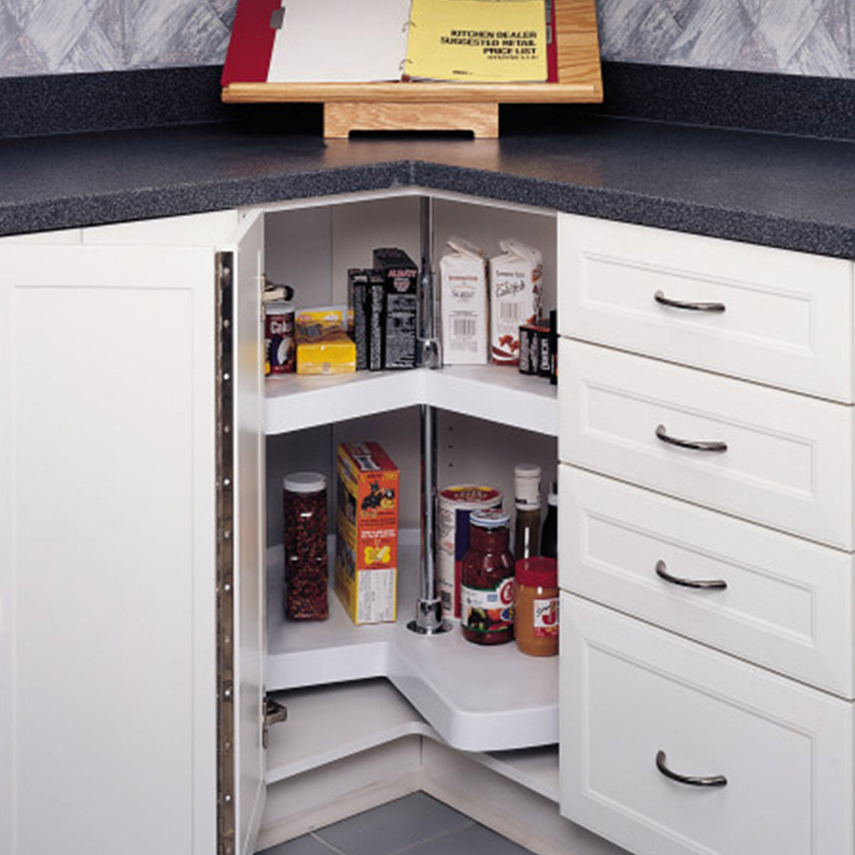 Rev-A-Shelf 18-Inch Polymer 2-Shelf Kidney Lazy Susans, White (Used)