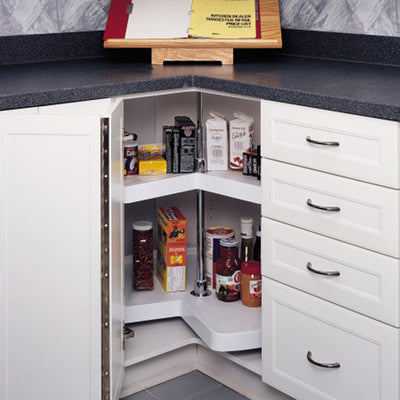 Rev-A-Shelf 18-Inch Polymer 2-Shelf Kidney Lazy Susans, White (Open Box)