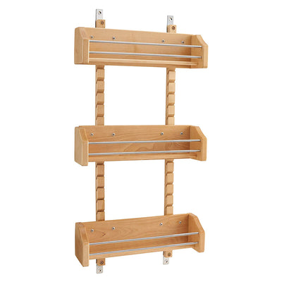 Rev-A-Shelf 4ASR-18 Medium 3-Shelf Cabinet Door Mount Wood Spice Rack (Used)