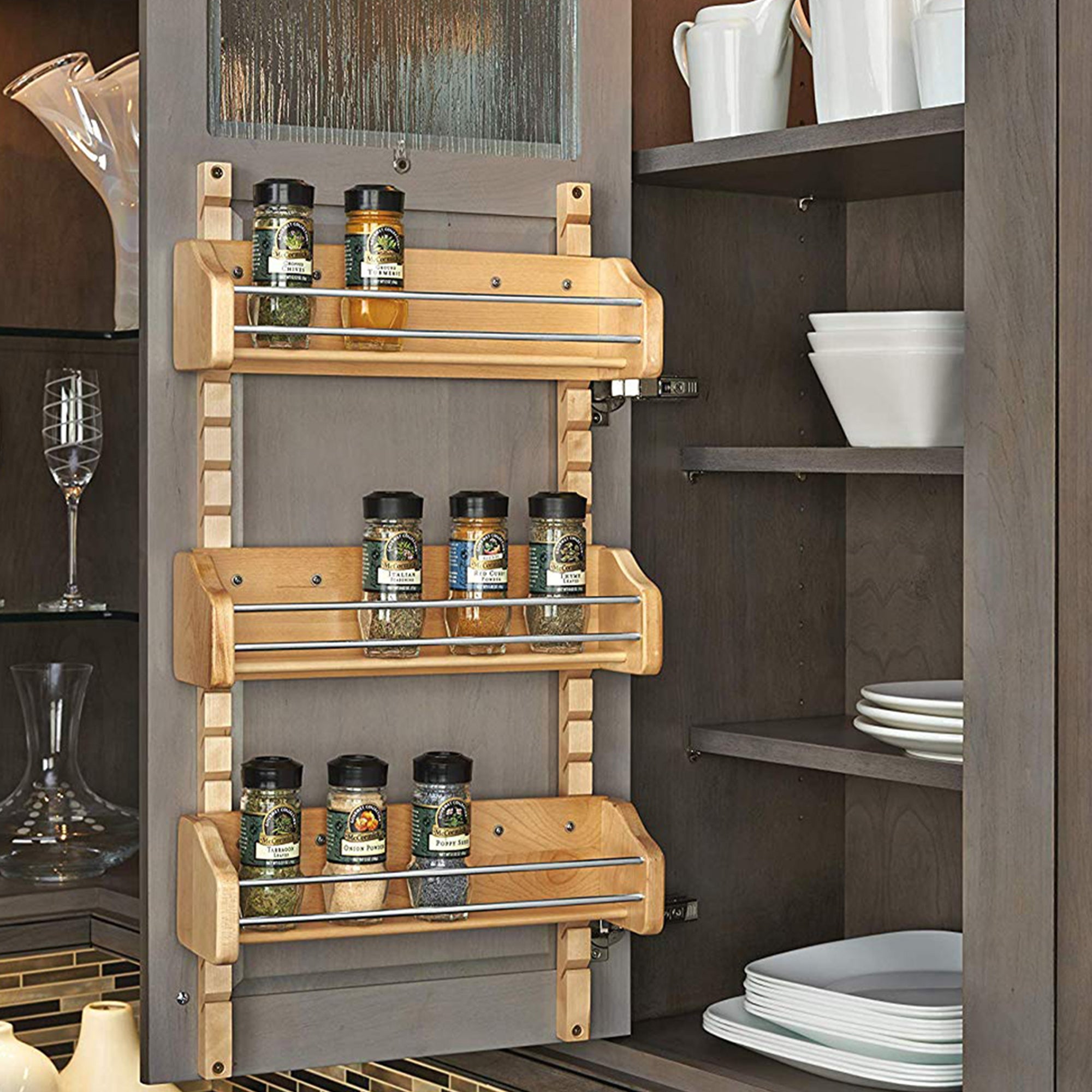 Rev-A-Shelf 4ASR-18 Medium 3-Shelf Cabinet Door Mount Spice Rack (Open Box)
