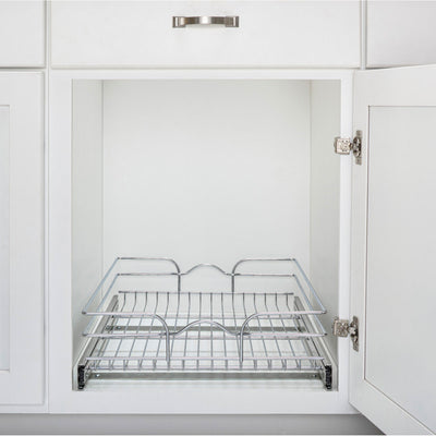 Rev-A-Shelf 5WB1-1522CR-1 15"x22" Single Cabinet Pull Out Wire Basket (Open Box)