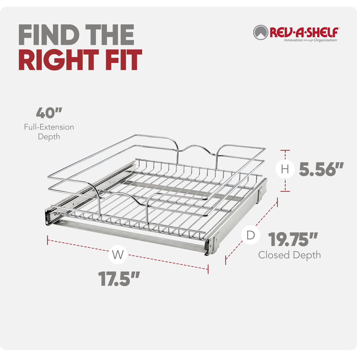 Rev-A-Shelf 5WB1-1820CR-1 18" x 20" Cabinet Pull Out Basket Organizer (Open Box)