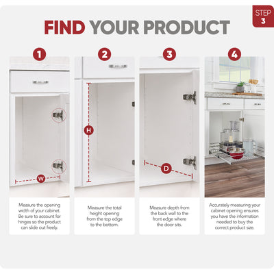 Rev-A-Shelf Pullout Single Basket Organizer for Kitchen Cabinets, 18 x 22 In, 5WB1-1822CR-1 - VMInnovations