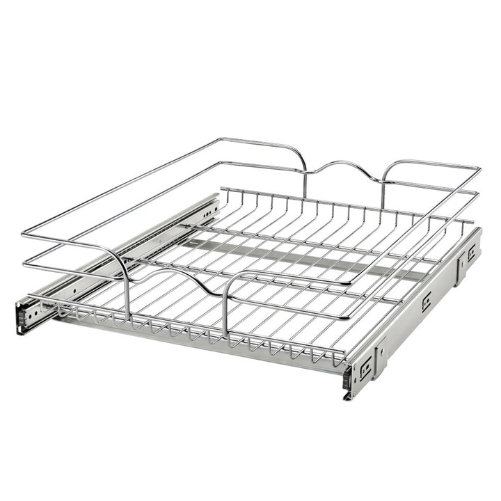 Rev-A-Shelf Pullout Single Basket Organizer for Kitchen Cabinets, 18 x 22 In, 5WB1-1822CR-1