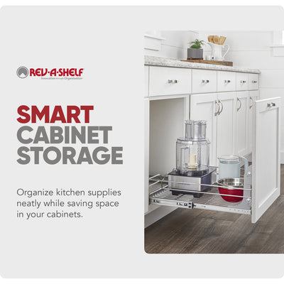 Rev-A-Shelf Pullout Basket Organizer for Kitchen or Vanity Cabinets, 21 x 20 In, 5WB1-2120CR-1 - VMInnovations