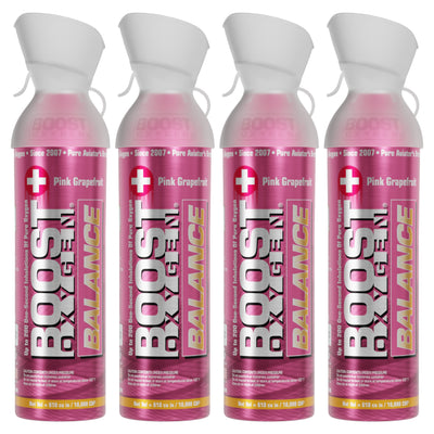 Boost Oxygen Natural Portable 10 Liter Pure Oxygen Canister, Grapefruit (4 Pack) - VMInnovations