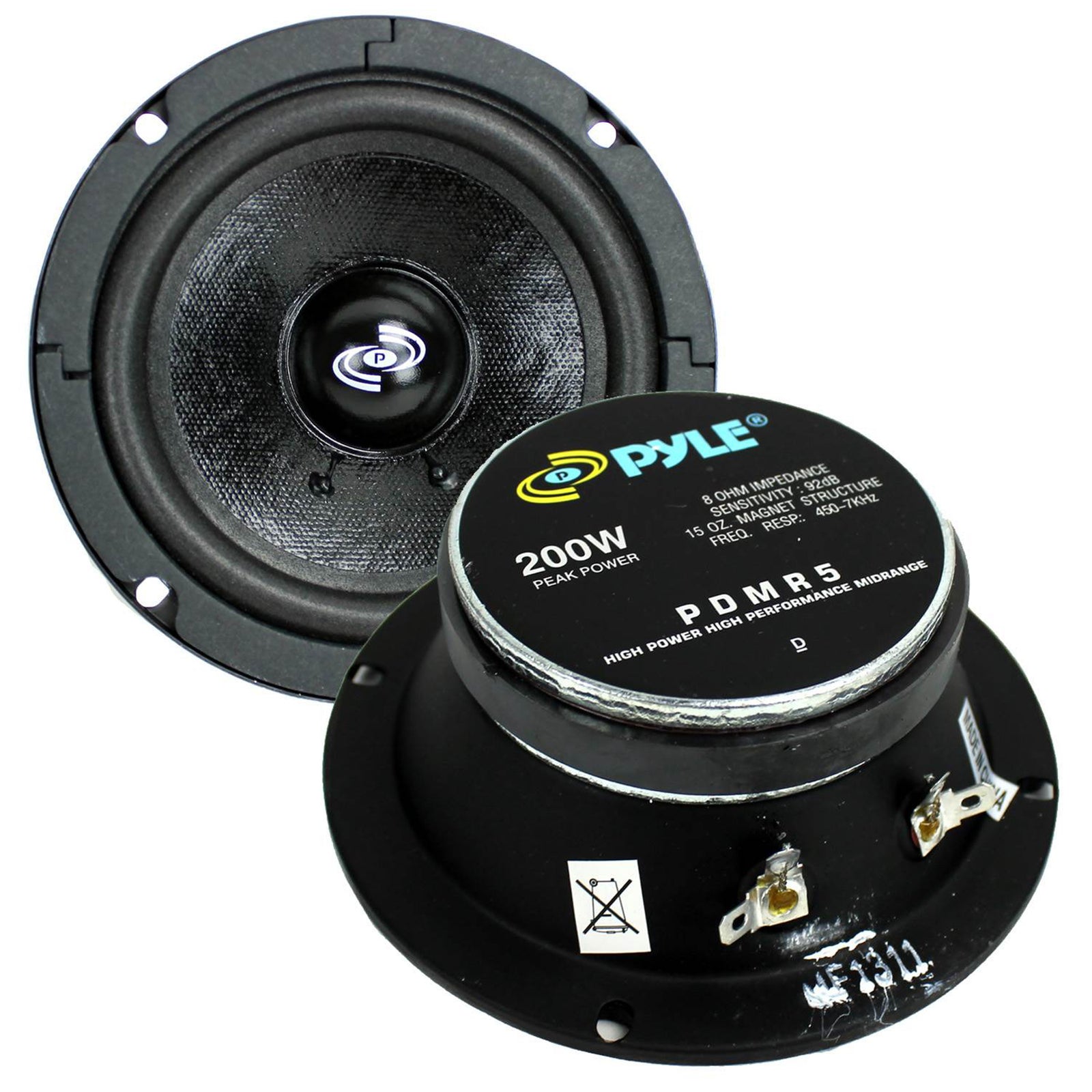 Pyle Pro 5" 200W 8 Ohms Mid Bass Mid Range Car Speaker Woofer Driver, 2 Pack - VMInnovations
