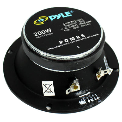 Pyle Pro 5" 200W 8 Ohms Mid Bass Mid Range Car Speaker Woofer Driver, 2 Pack - VMInnovations