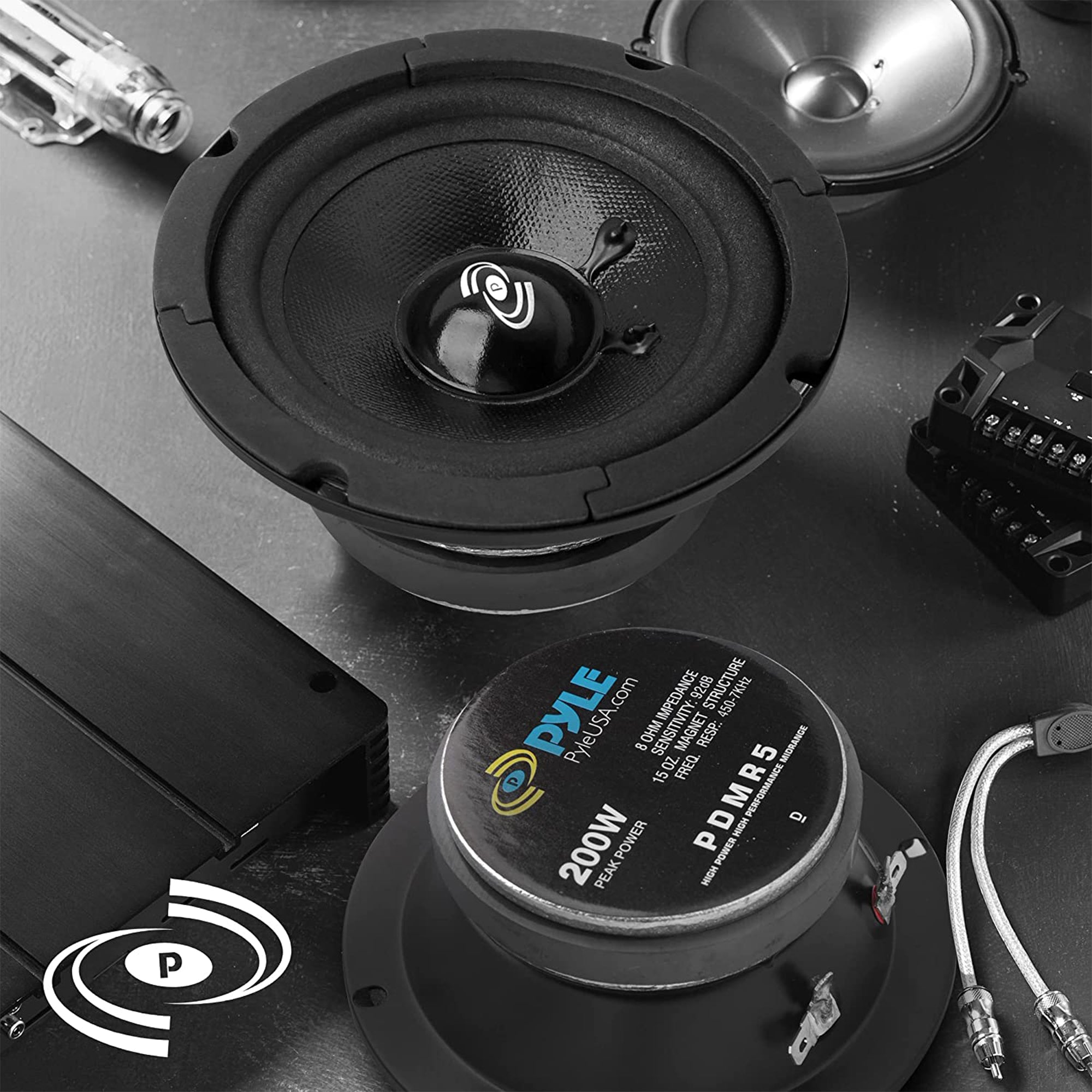 Pyle Pro 5" 200W 8 Ohms Mid Bass Mid Range Car Speaker Woofer Driver, 2 Pack - VMInnovations
