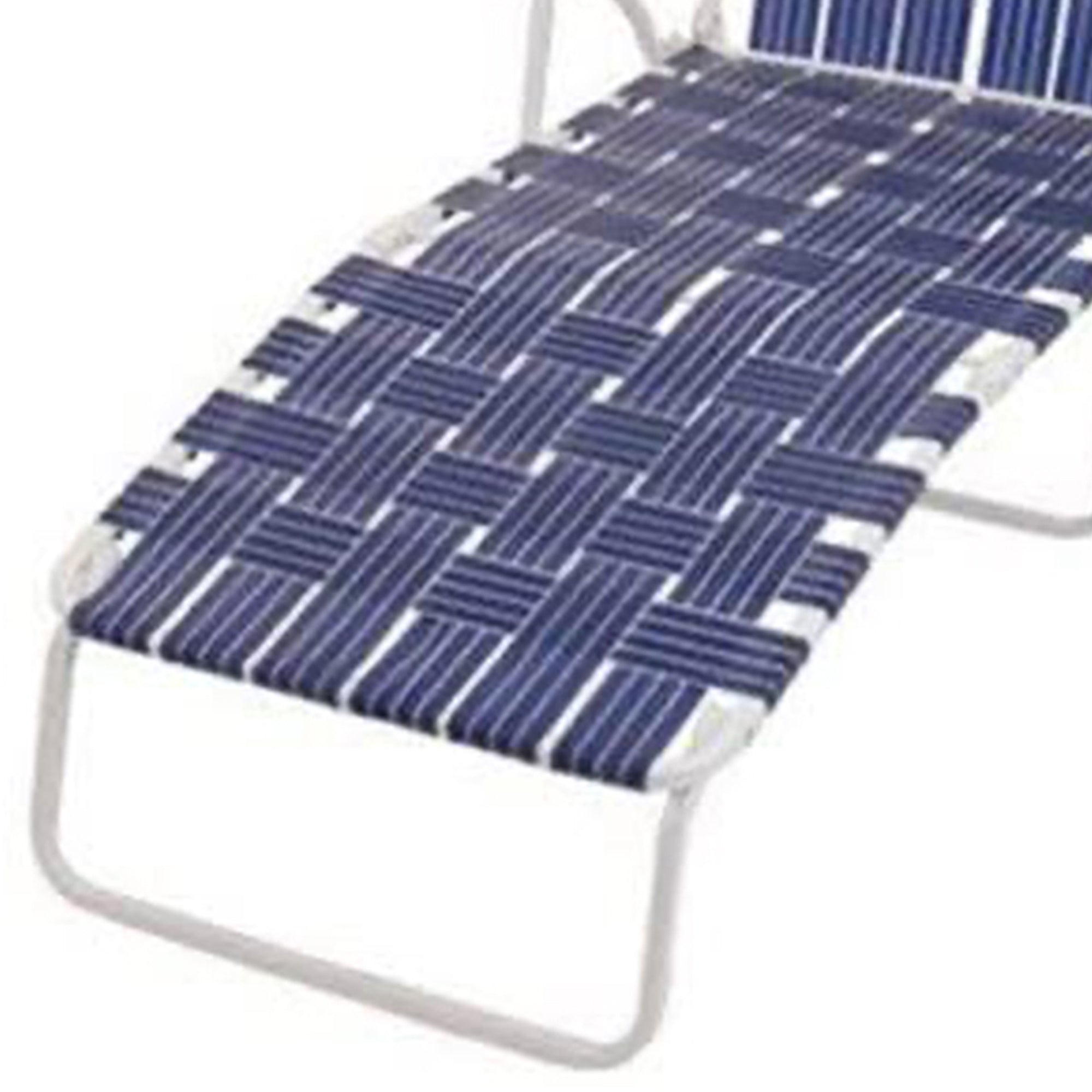 Rio Brands Outdoor Folding Web Chaise Beach Lawn Lounge Chair, Blue (2 Pack) - VMInnovations