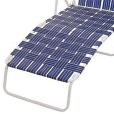 Rio Brands Outdoor Folding Web Chaise Beach Lawn Lounge Chair, Blue (2 Pack) - VMInnovations
