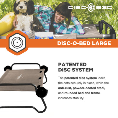 Disc-O-Bed Large Cam-O-Bunk Bench Bunked Double Cot with Organizers (Open Box) - VMInnovations