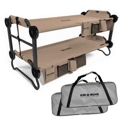Disc-O-Bed Youth Kid-O-Bunk Bench Bunked Double Camping Cot, Tan (For Parts) - VMInnovations